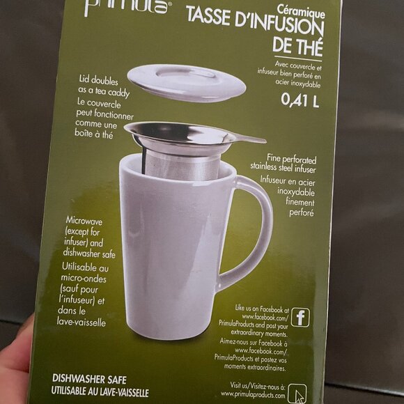 SOLD OUT Primula Abbey Ceramic Tea Brewing Mug, Glazed / Stainless Steel Infuser - Picture 3 of 5